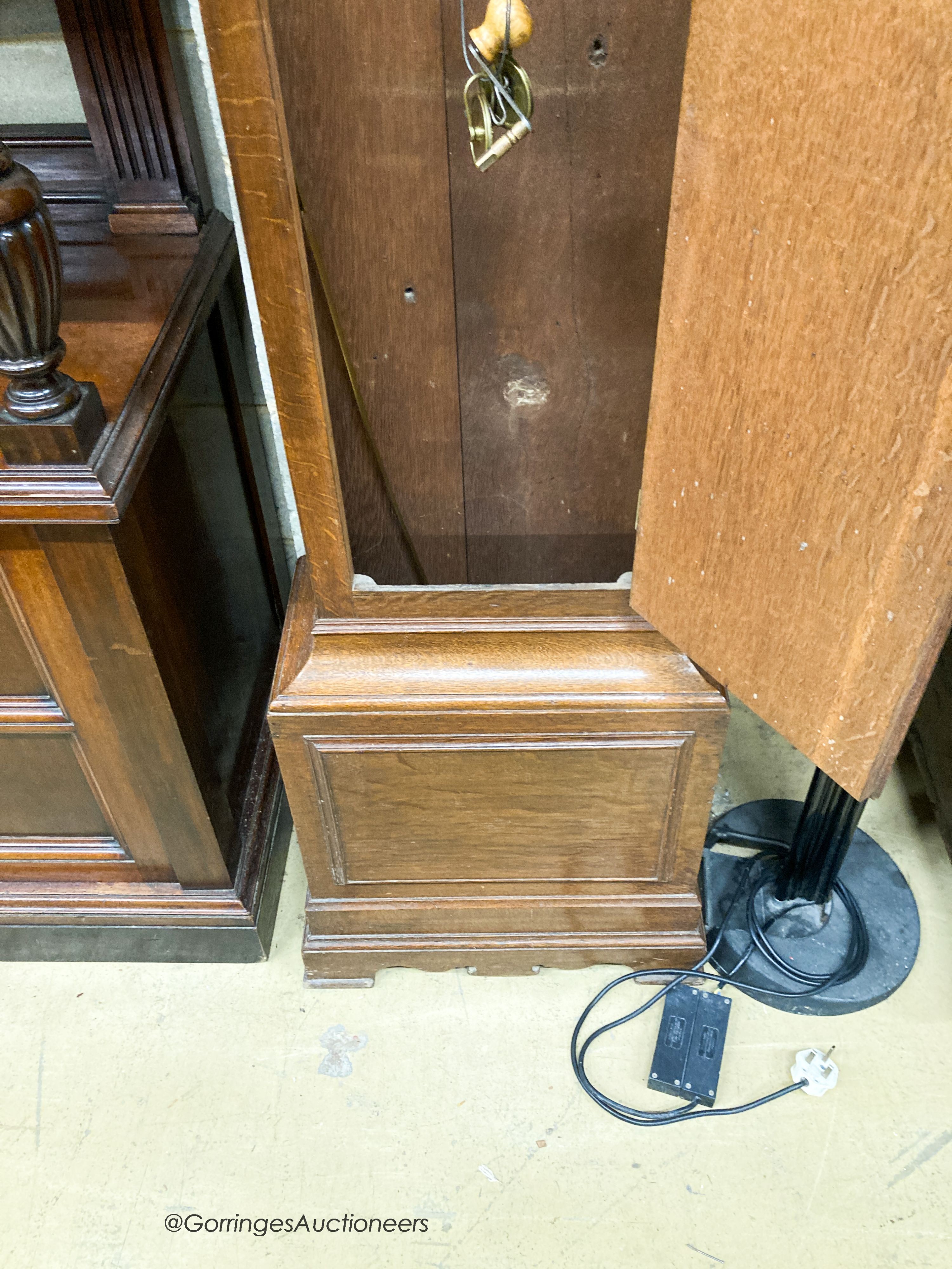 An 18th century oak eight day longcase clock, marked Thomas Budgen, Croydon, height 225cm